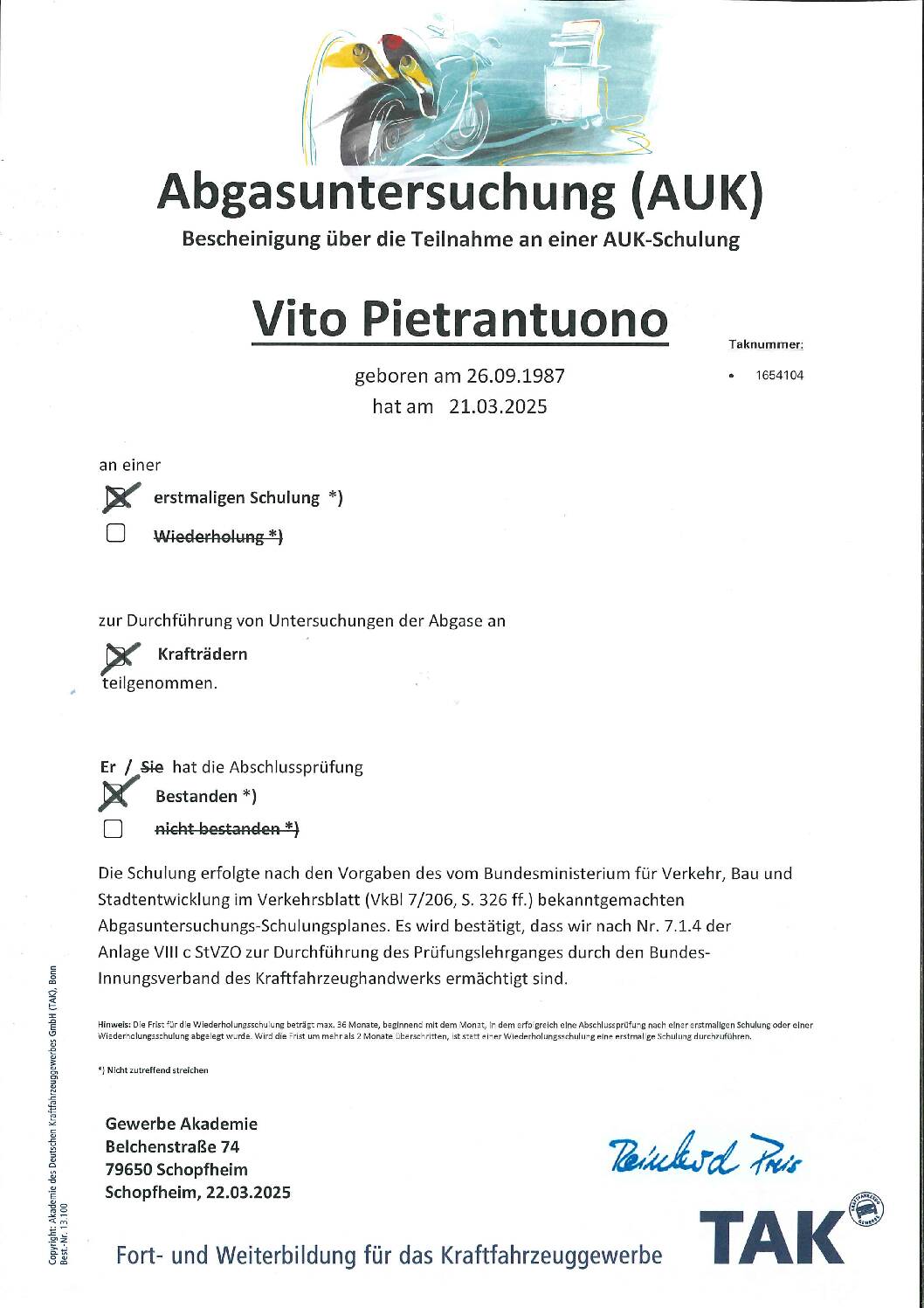 Vorschau: AU Kraftrad 21.3.25