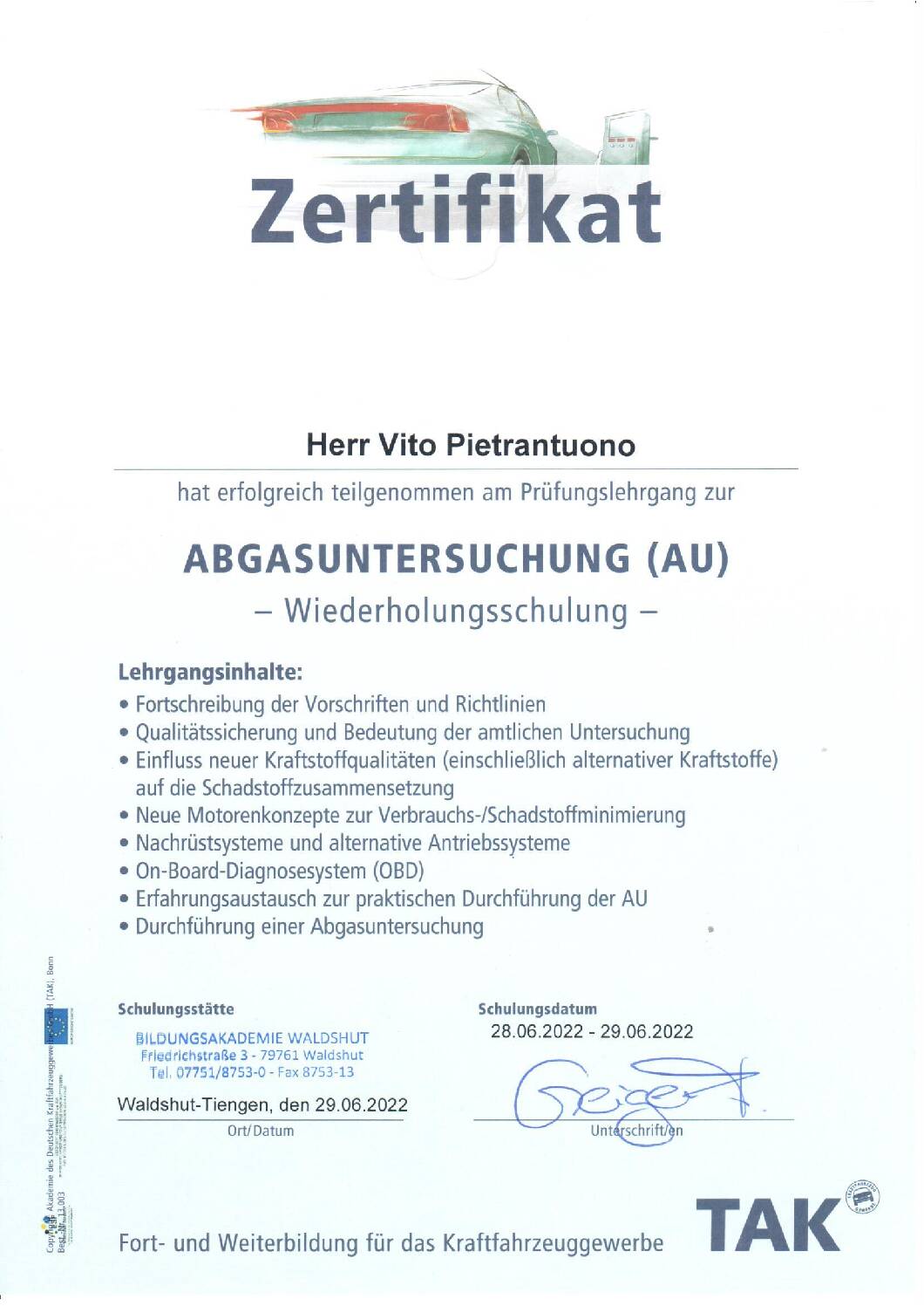 Vorschau: AU Otto Diesel 29.6.22