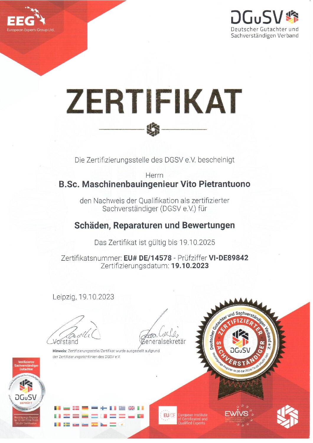 Vorschau: DGuSV Zertifiakt 19.10.23