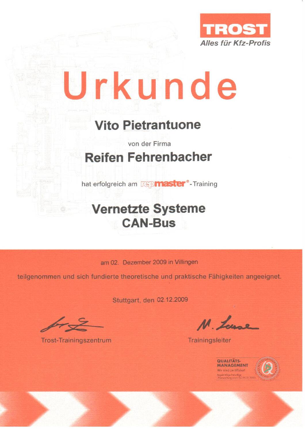 Vorschau: Diagnoseschulung CAN BUS 2.12.09