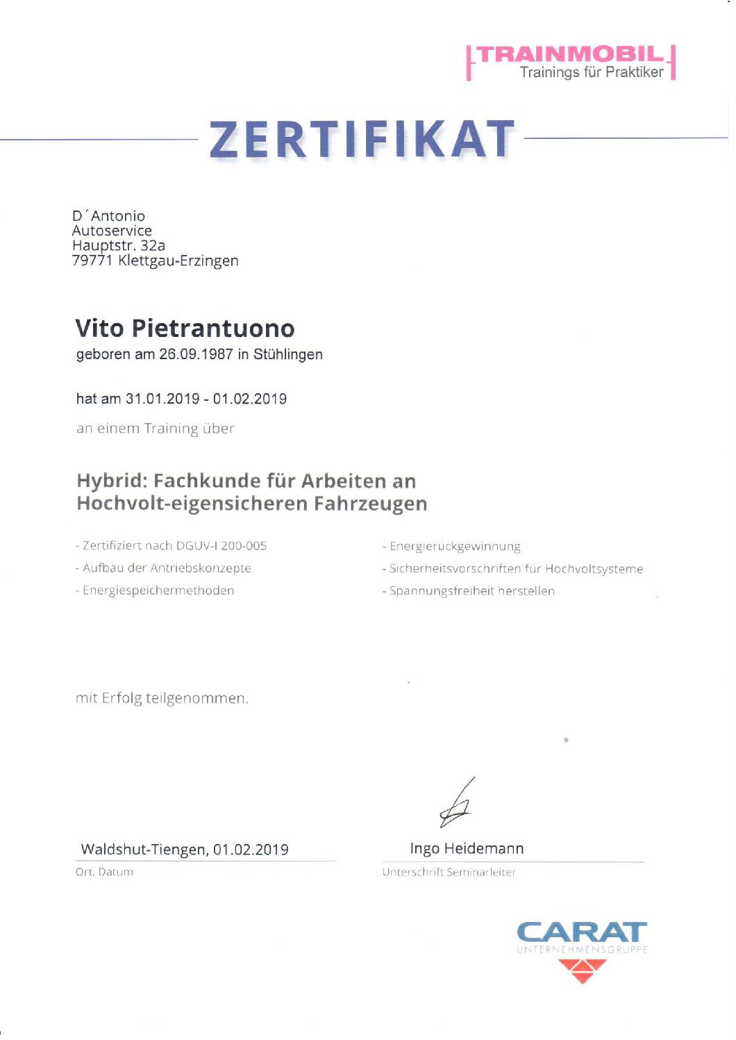 Vorschau: Hochvolt SchulungHV 2S 1.2.19