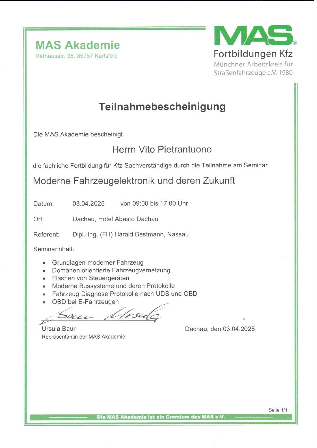 Vorschau: MAS Moderne Fahrzeugelektronik 3.4.25