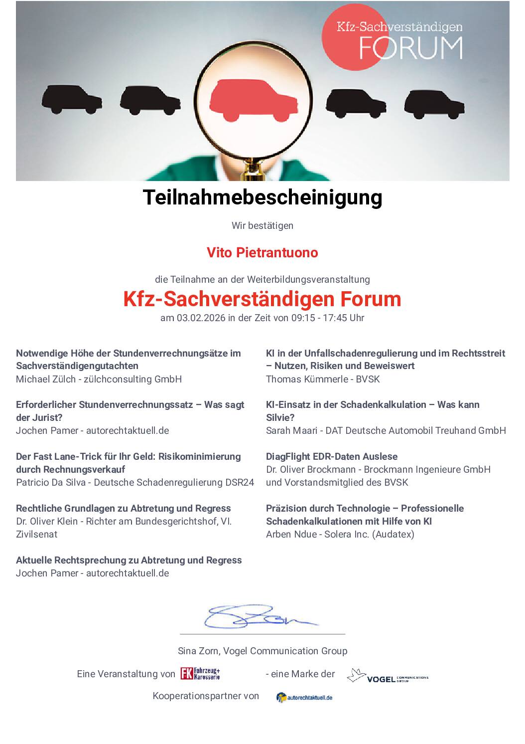 Vorschau: Kfz Sachverstaendiger Forum 2026 Teilnahmebeschein 260205 122016
